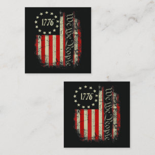 Patriotic 4th of July America Square Business Card