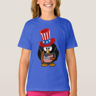 Patriotic 4th of July BBQ Penguin T-Shirt