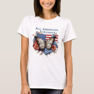 Patriotic 4th Of July Butterfly Woman's T-Shirt