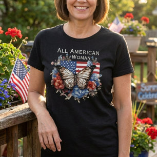 Patriotic 4th Of July Butterfly Woman's T-Shirt