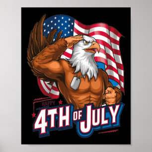 Patriotic 4th Of July Byld Eagle American Flag Ind Poster