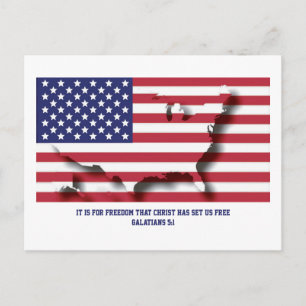 Patriotic 4TH OF JULY Christian Postcard