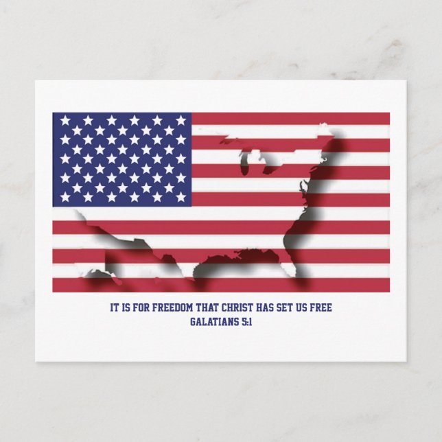 Patriotic 4TH OF JULY Christian Postcard (Front)