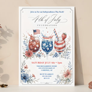 Patriotic 4th of July Cocktail Celebration  Invitation
