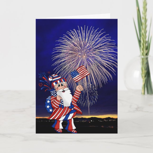 Patriotic 4th of July Fireworks Card (Front)