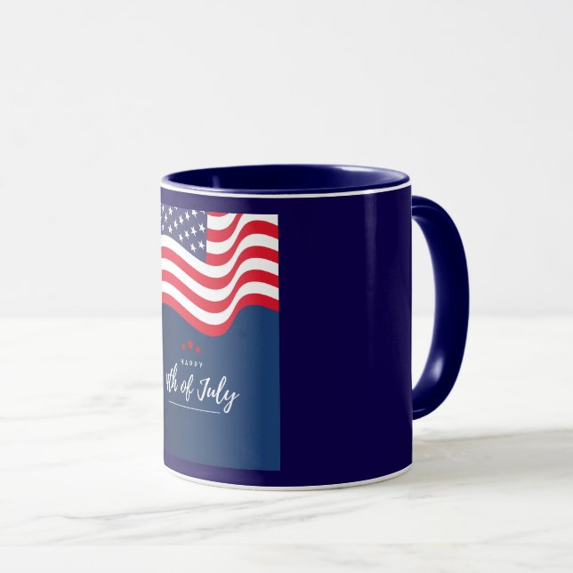 Patriotic 4th of July Flag Coffee Mug  (Front Right)