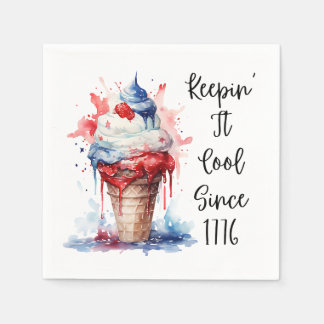 Patriotic 4th of July Ice Cream T-Shirt Napkin