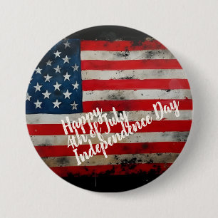 Patriotic 4th of July Independence Day Art 3 Inch Round Button
