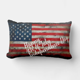 Patriotic 4th of July Independence Day Art Lumbar Pillow