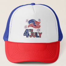 Patriotic 4th of July Mesh Cap