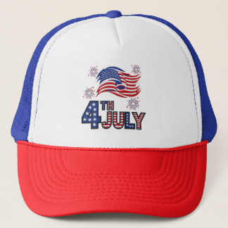 Patriotic 4th of July Mesh Cap