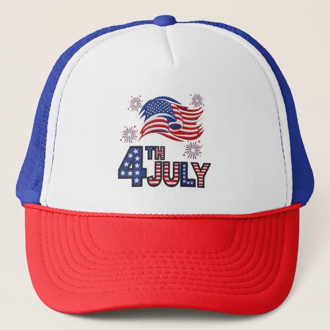 Patriotic 4th of July Mesh Cap (Front)