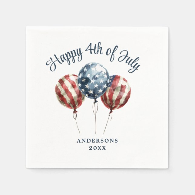 Patriotic 4th of July Party Napkin (Front)