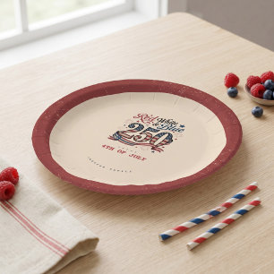 Patriotic 4th of July Red White Blue 250 Party Pap Paper Plate
