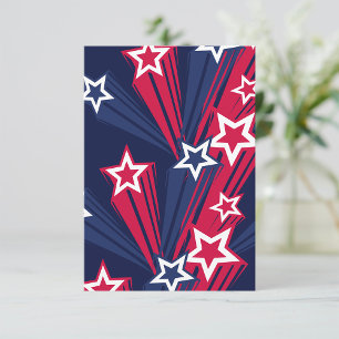 Patriotic 4th of July Stars Red White And Blue  Invitation