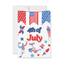 Patriotic 4th of July Thank You Card