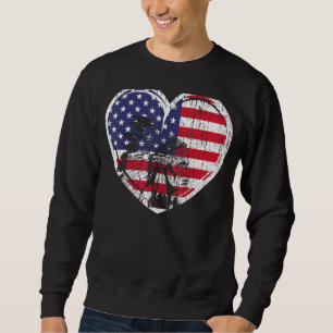 Patriotic 4th Of July Us Flag Heart Native America Sweatshirt