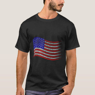 Patriotic 4th Of July Usa American Flag Waving T-Shirt