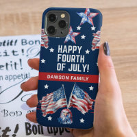 Patriotic 4th of July Watercolor Family Name