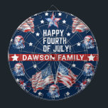 Patriotic 4th of July Watercolor Family Name  Dartboard<br><div class="desc">4th of July Watercolor Family Name personalized design. Matching products can be found in 4th of July Watercolor Collection.</div>