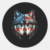 Patriotic 4th Of July Wolf American Us Flag Wolf L