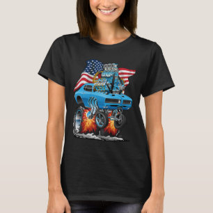 Patriotic 60s Muscle Car Funny Dragster Usa Hotrod T-Shirt