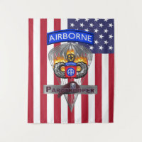 Patriotic 82nd Airborne Division Silver Chute