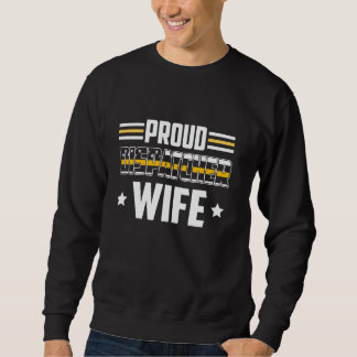 Patriotic 911 Dispatcher Wife Proud Thin Gold Line Sweatshirt