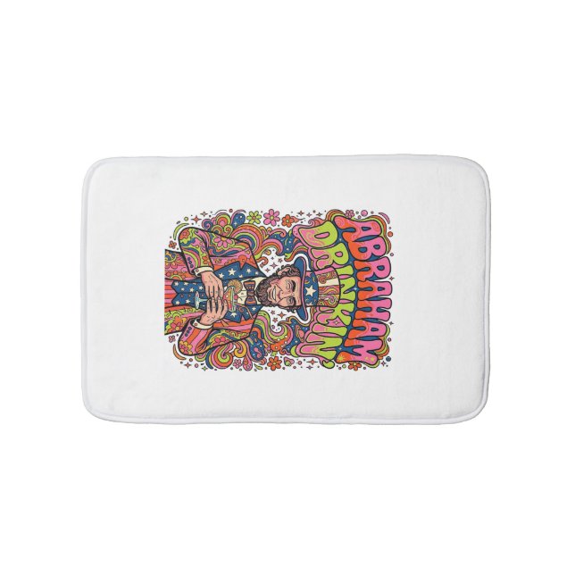 Patriotic Abraham Drinkin Retro Bath Mat (Front)