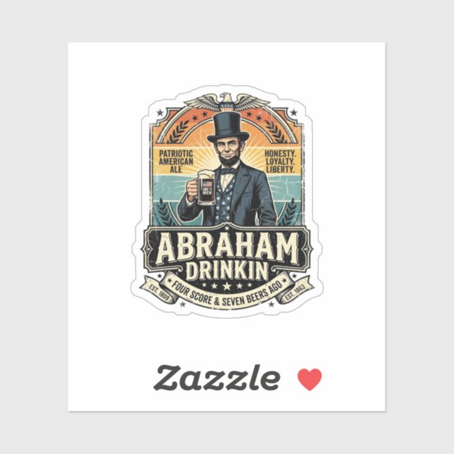 Patriotic Abraham Drinkin Retro Distressed (Sheet)
