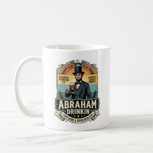 Patriotic Abraham Drinkin Retro Distressed Coffee Mug