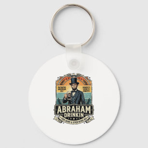 Patriotic Abraham Drinkin Retro Distressed Keychain