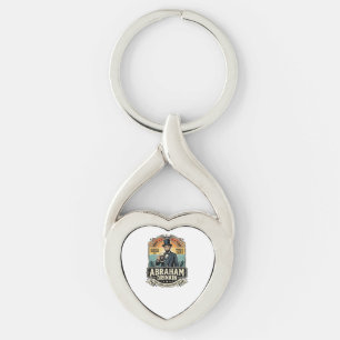 Patriotic Abraham Drinkin Retro Distressed Keychain