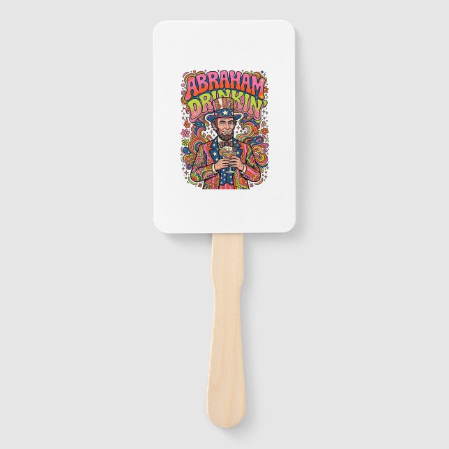 Patriotic Abraham Drinkin Retro Hand Fan (Front)