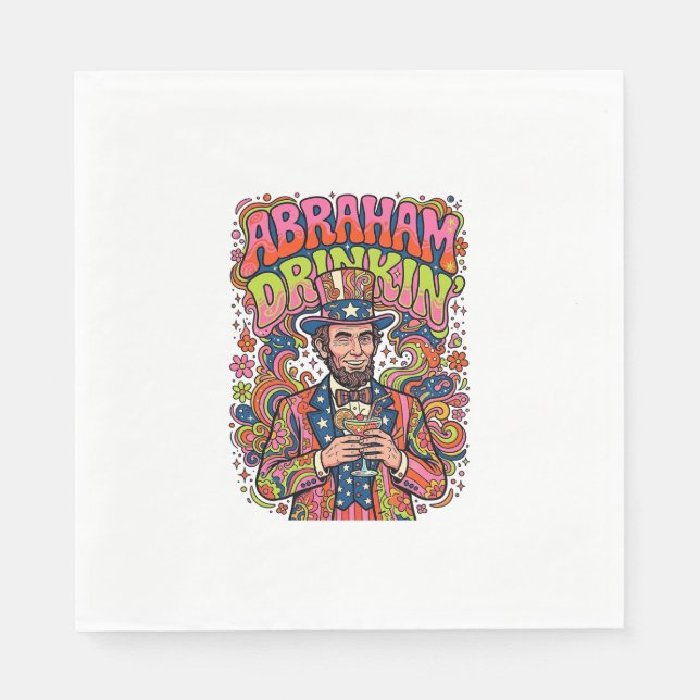 Patriotic Abraham Drinkin Retro Napkin (Front)