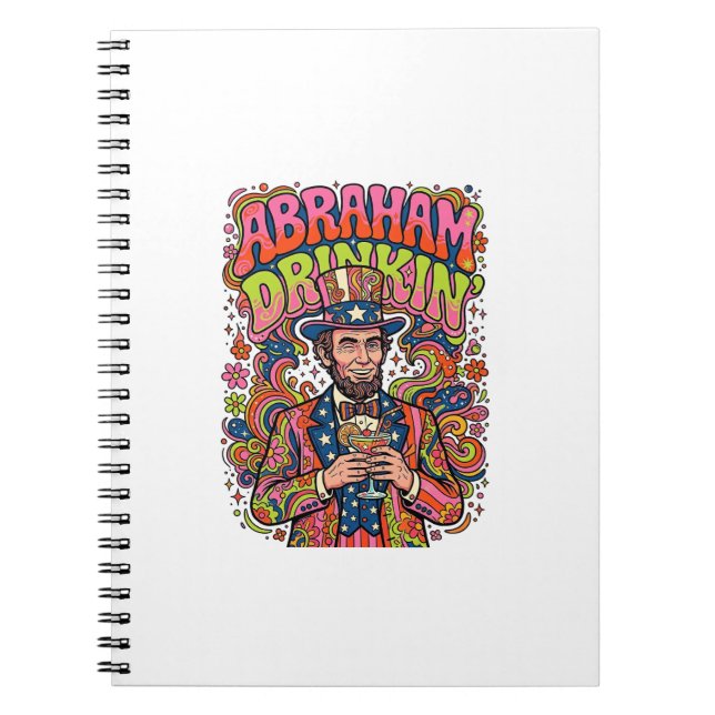 Patriotic Abraham Drinkin Retro Notebook (Front)