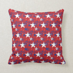 Patriotic Abstract Stars Throw Pillow