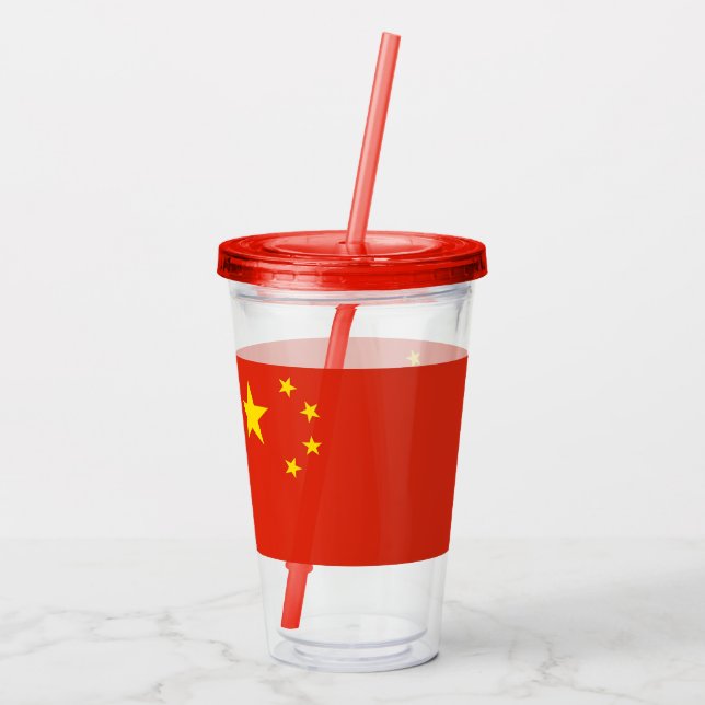 Patriotic Acrylic Tumbler with flag of China (Back)
