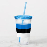 Patriotic Acrylic Tumbler with flag of Estonia