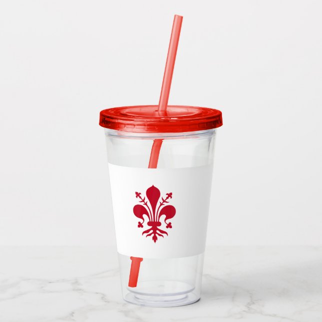 Patriotic Acrylic Tumbler with flag of Florence (Back)