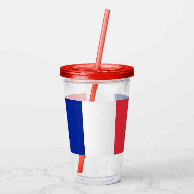 Patriotic Acrylic Tumbler with flag of France (Back)