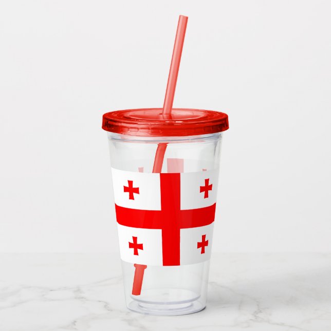 Patriotic Acrylic Tumbler with flag of Georgia (Back)