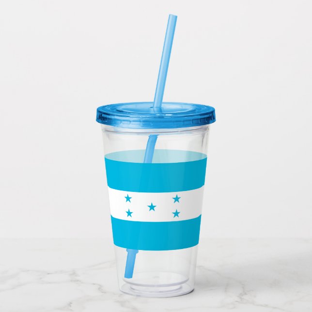 Patriotic Acrylic Tumbler with flag of Honduras (Back)