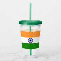 Patriotic Acrylic Tumbler with flag of India