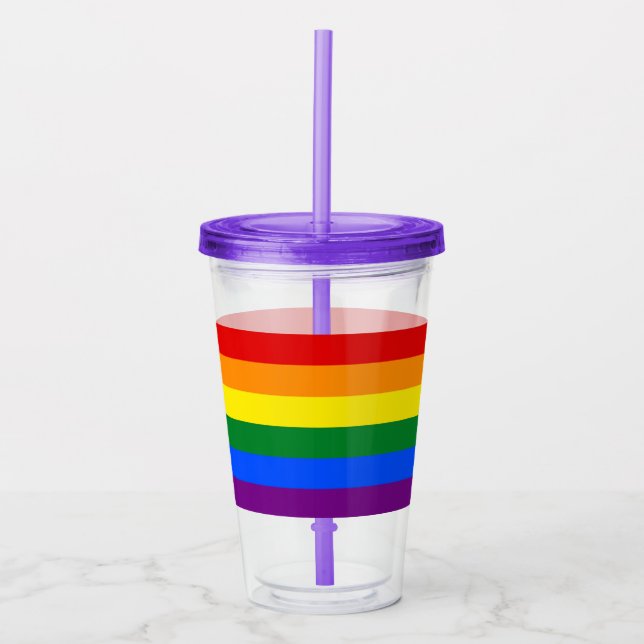 Patriotic Acrylic Tumbler with flag of LGBT (Front)