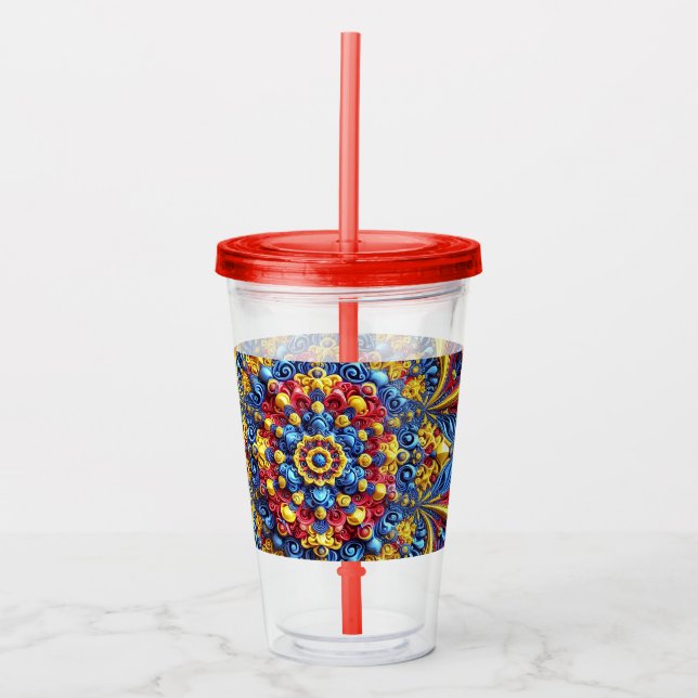 Patriotic Acrylic Tumbler with Romanian Colours (Front)