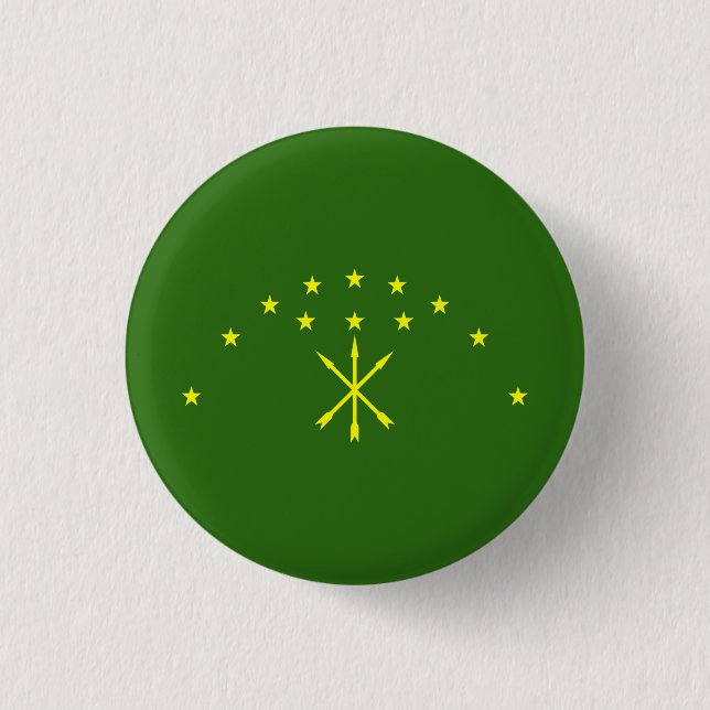 Patriotic Adygea Flag 1 Inch Round Button (Front)