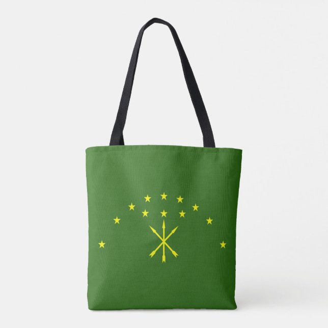 Patriotic Adygea Flag Tote Bag (Back)