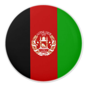 Patriotic Afghanistan Flag Ceramic Knob