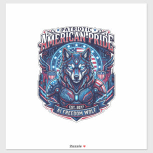 Patriotic Ai Freedom Wolf Cyberpunk Future Freedom